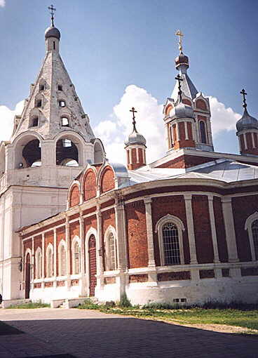 Kolomna district. Kolomna. Church's Belfry and Church of Tikhvin Icon of the Virgin. XVII and XIX cent.