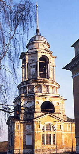 Staritsa district. Staritsa. Belfry of Church of Boris and Gleb. XIX cent.
