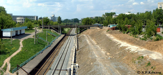 Железнодорожное полотно в районе Выемки. 2002, 13 июня.